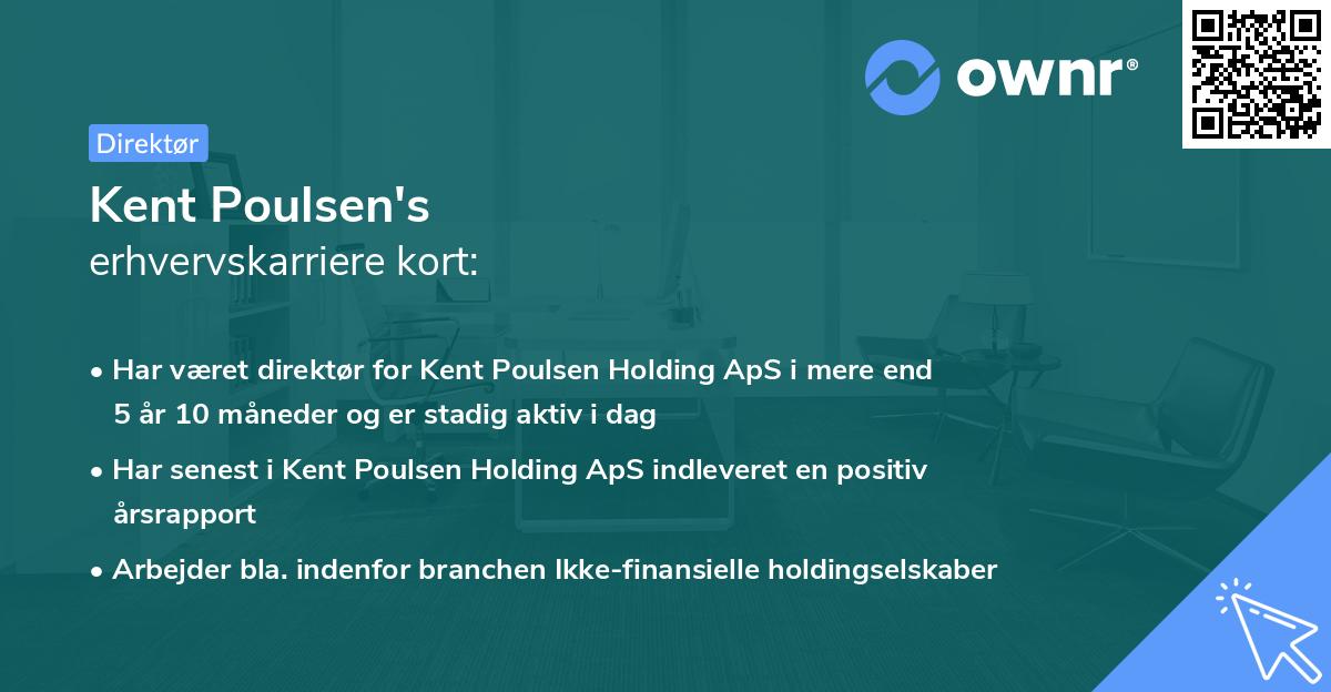 Kent Poulsen's erhvervskarriere kort