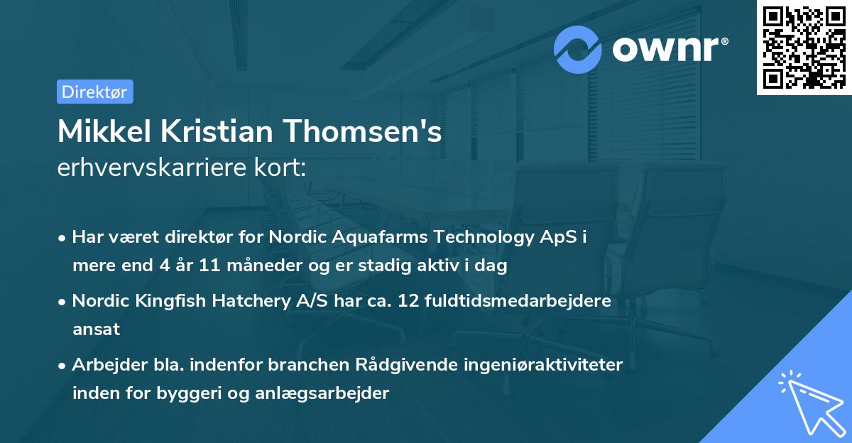 Mikkel Kristian Thomsen's erhvervskarriere kort