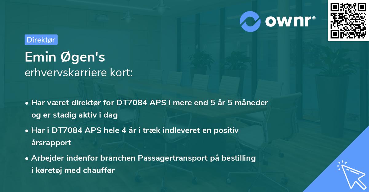 Emin Øgen's erhvervskarriere kort