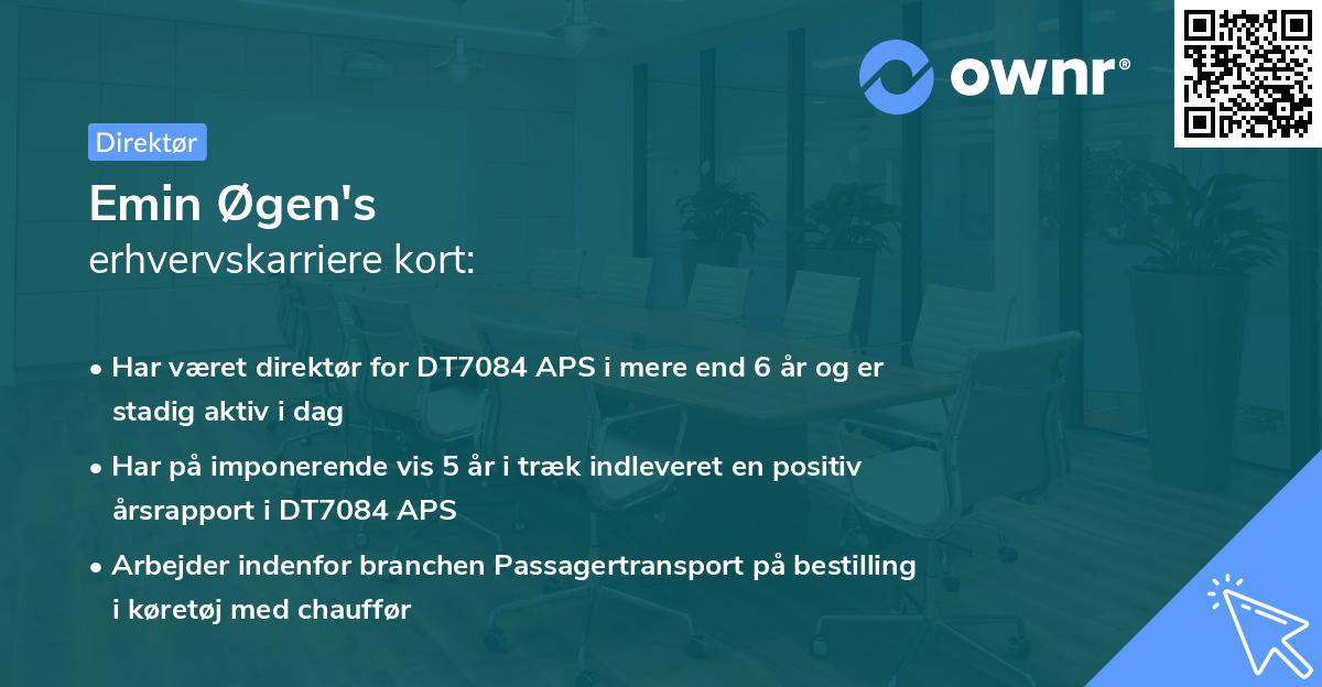 Emin Øgen's erhvervskarriere kort
