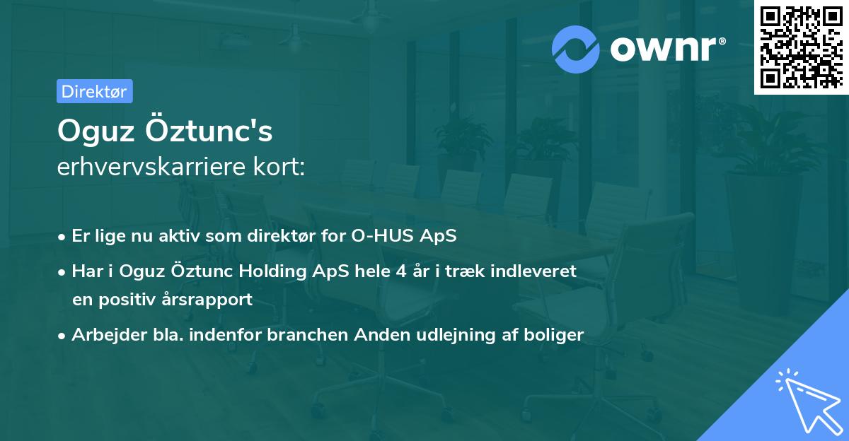 Oguz Öztunc's erhvervskarriere kort