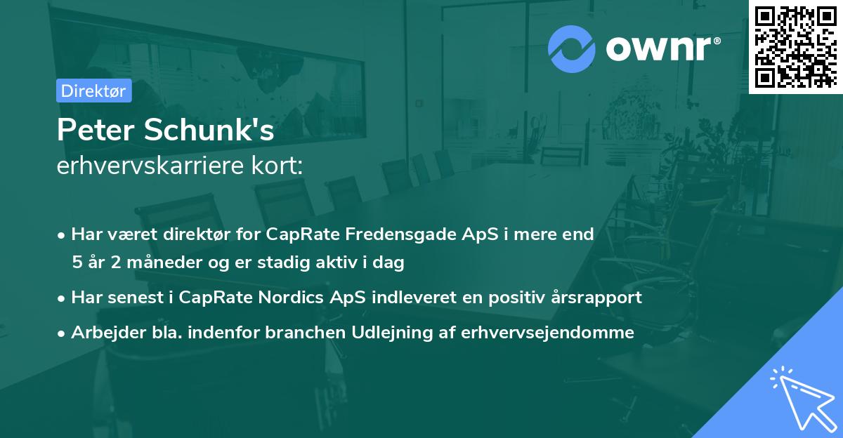 Peter Schunk's erhvervskarriere kort