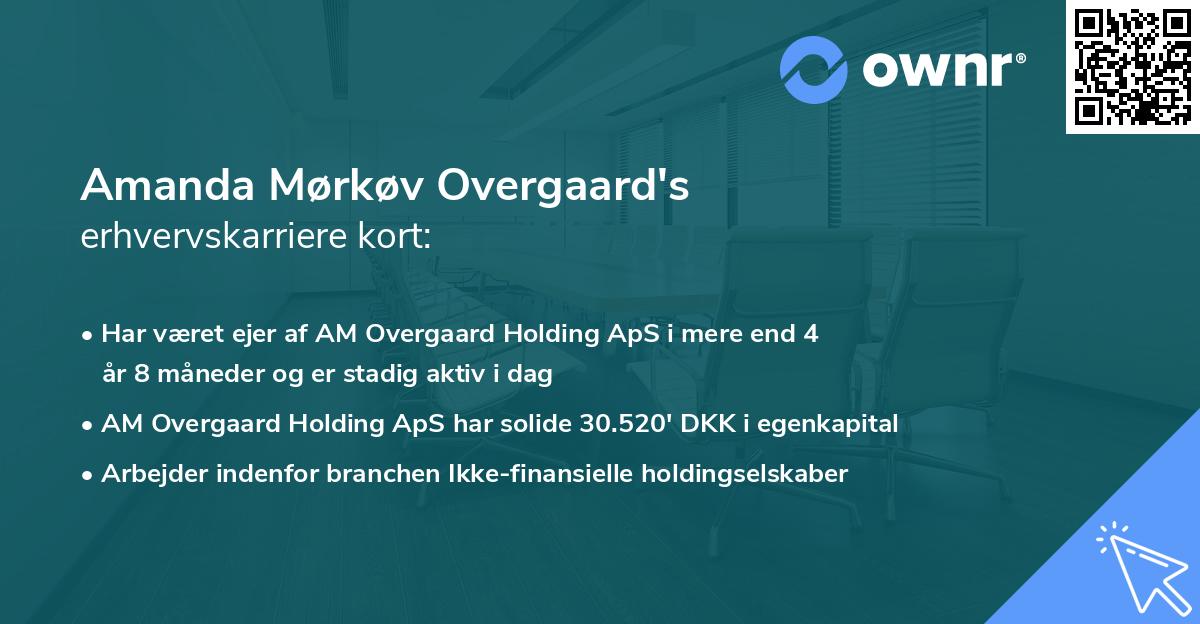 Amanda Mørkøv Overgaard's erhvervskarriere kort