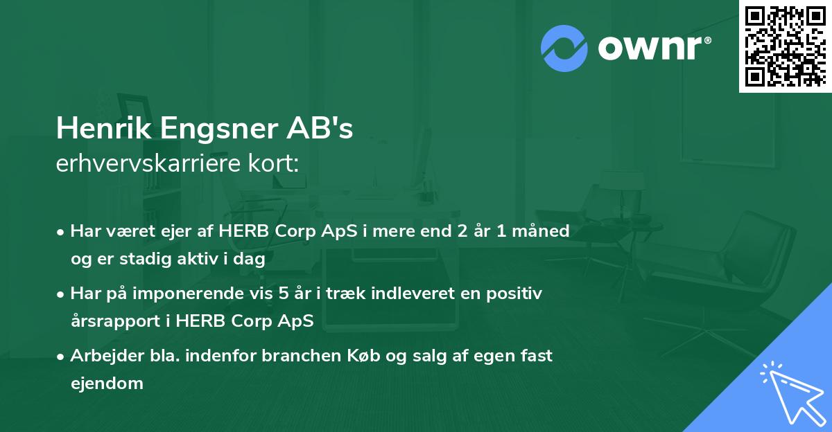Henrik Engsner AB's erhvervskarriere kort