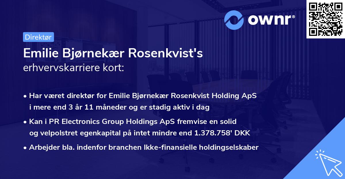 Emilie Bjørnekær Rosenkvist's erhvervskarriere kort