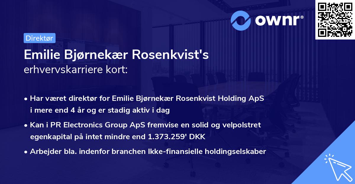 Emilie Bjørnekær Rosenkvist's erhvervskarriere kort