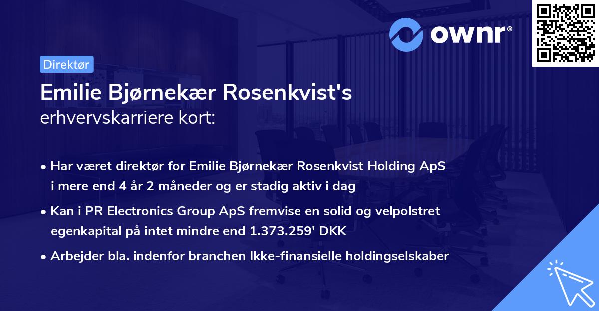 Emilie Bjørnekær Rosenkvist's erhvervskarriere kort