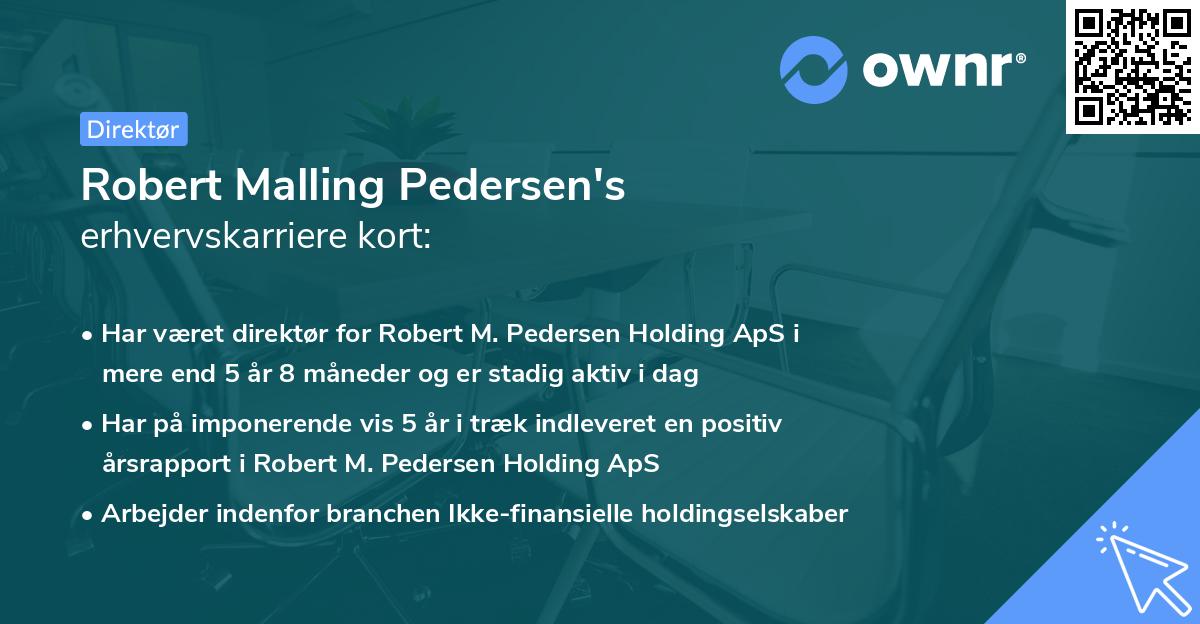 Robert Malling Pedersen's erhvervskarriere kort