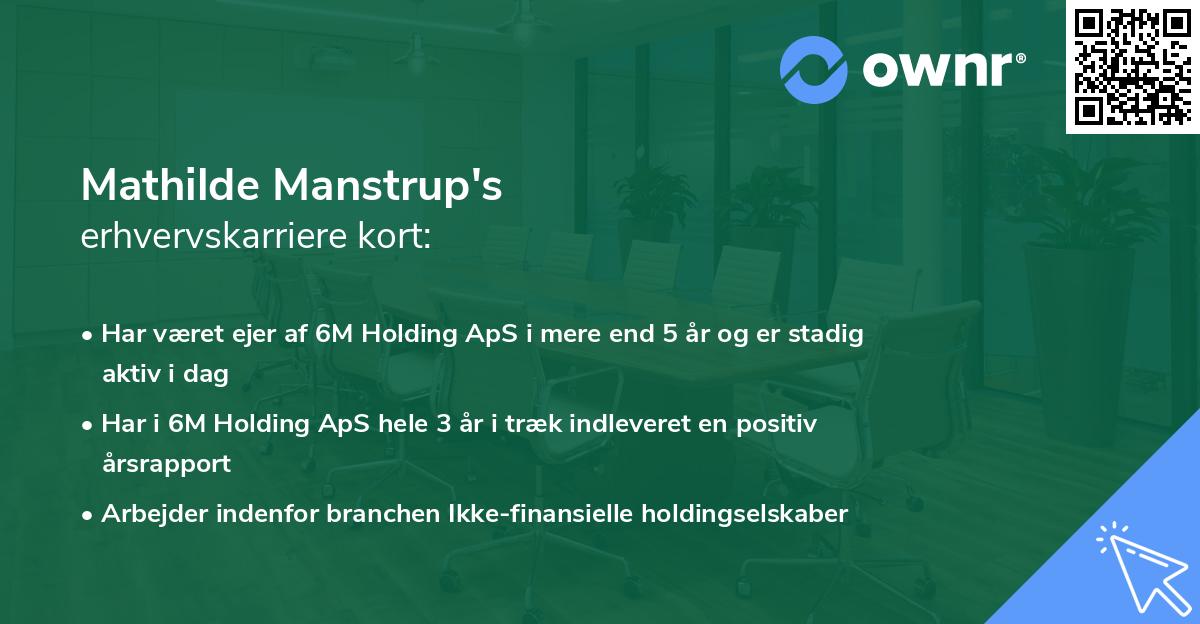 Mathilde Manstrup's erhvervskarriere kort
