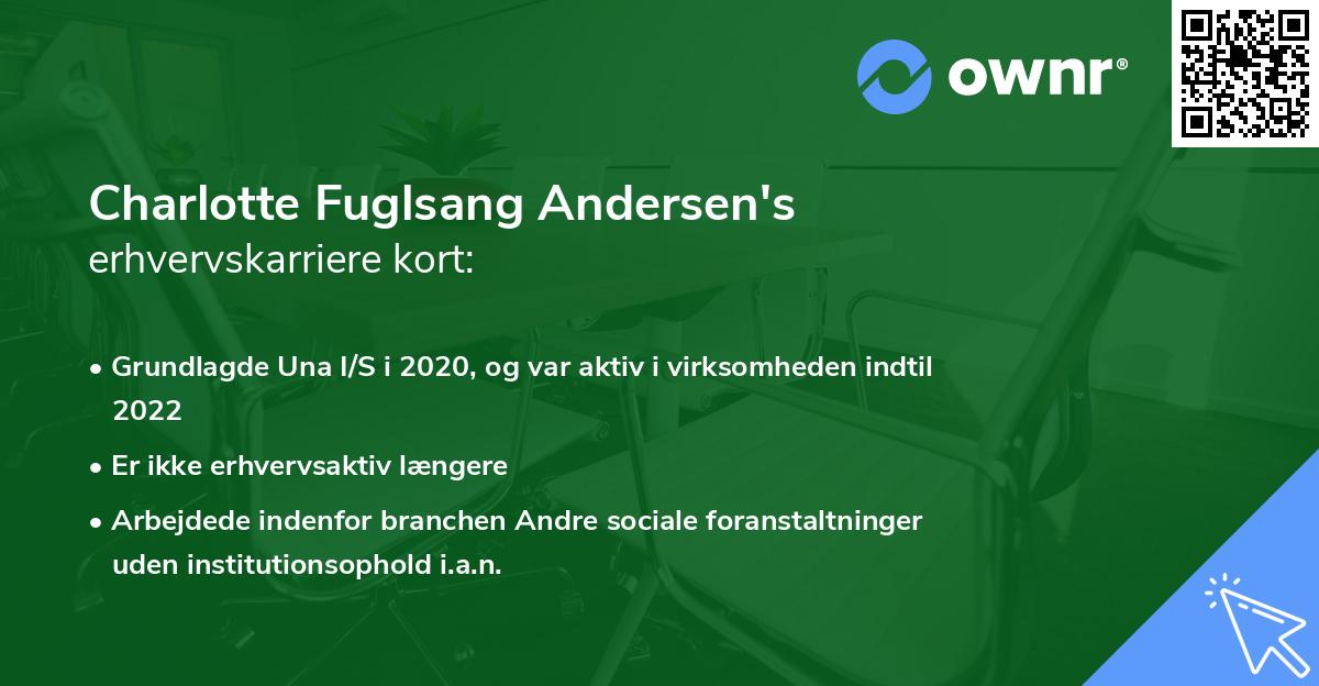 Charlotte Fuglsang Andersen's erhvervskarriere kort