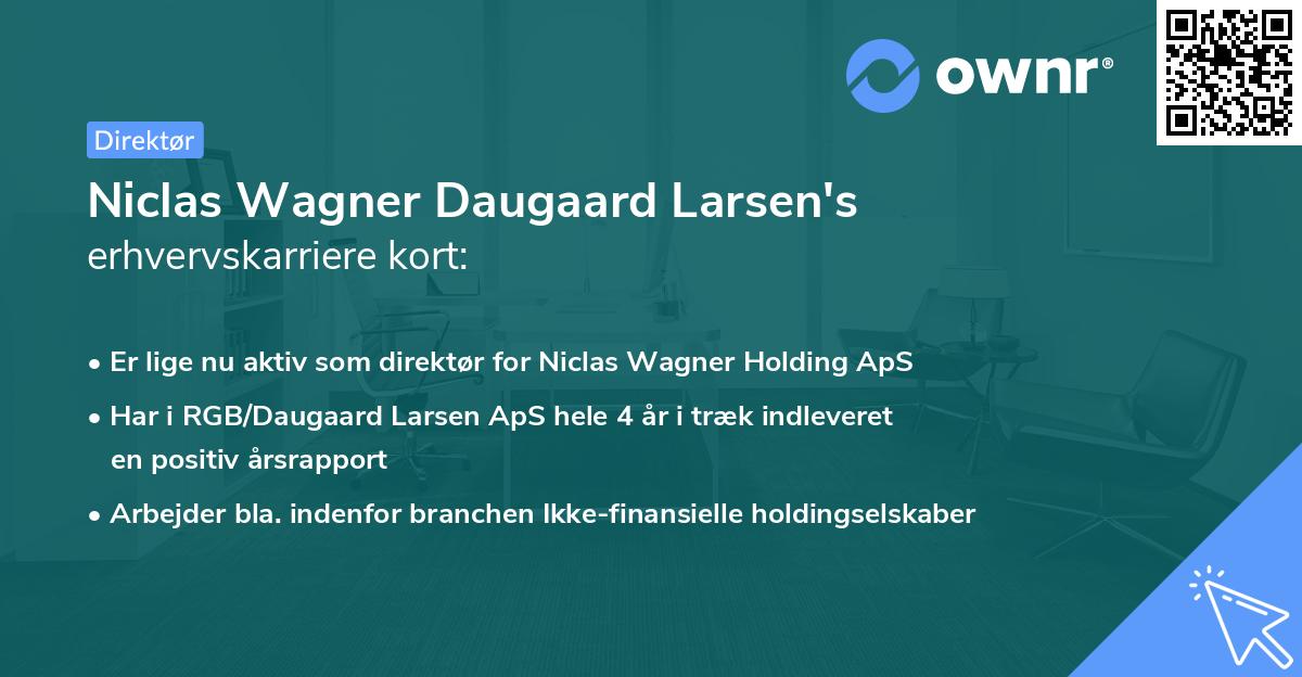 Niclas Wagner Daugaard Larsen's erhvervskarriere kort