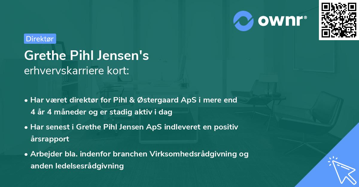 Grethe Pihl Jensen's erhvervskarriere kort