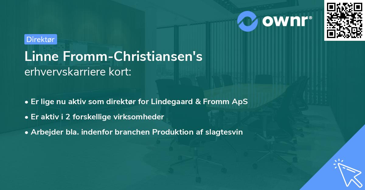 Linne Fromm-Christiansen's erhvervskarriere kort