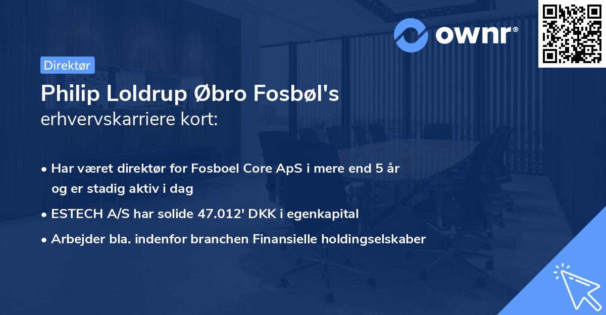 Philip Loldrup Øbro Fosbøl's erhvervskarriere kort