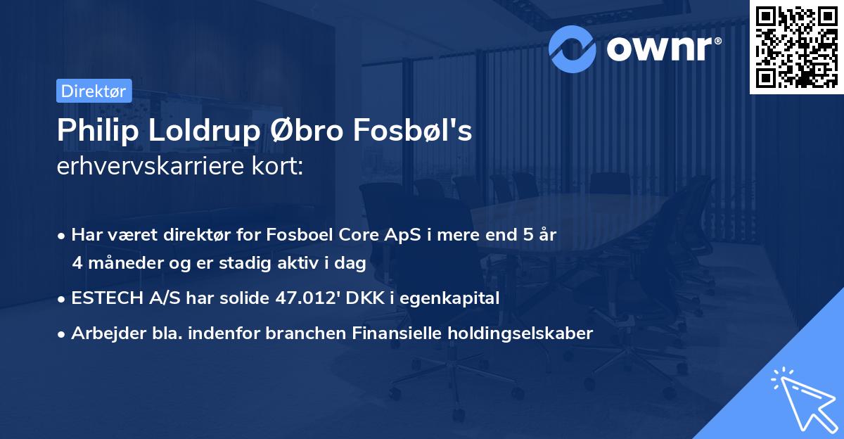 Philip Loldrup Øbro Fosbøl's erhvervskarriere kort