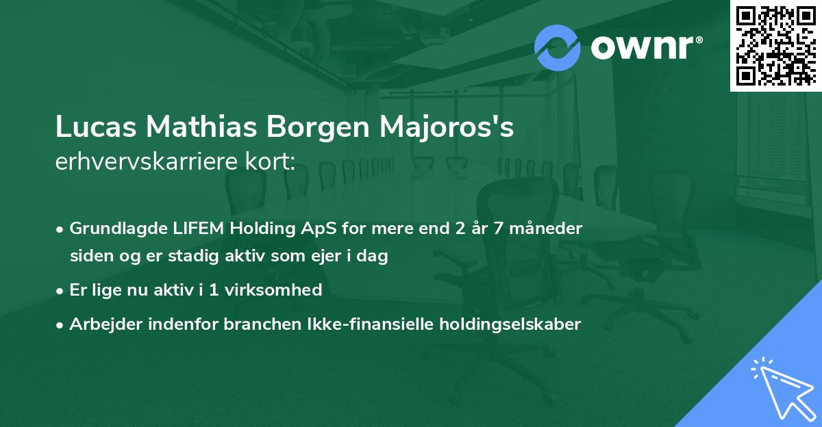 Lucas Mathias Borgen Majoros's erhvervskarriere kort