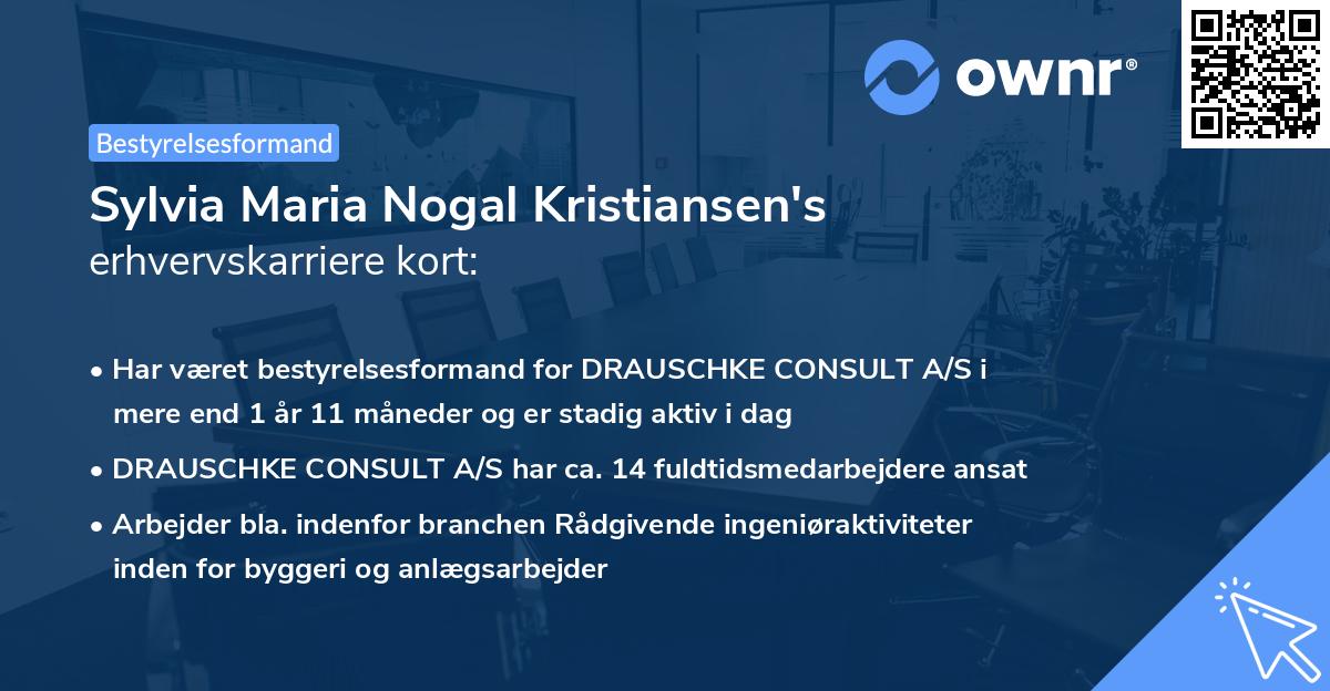 Sylvia Maria Nogal Kristiansen's erhvervskarriere kort