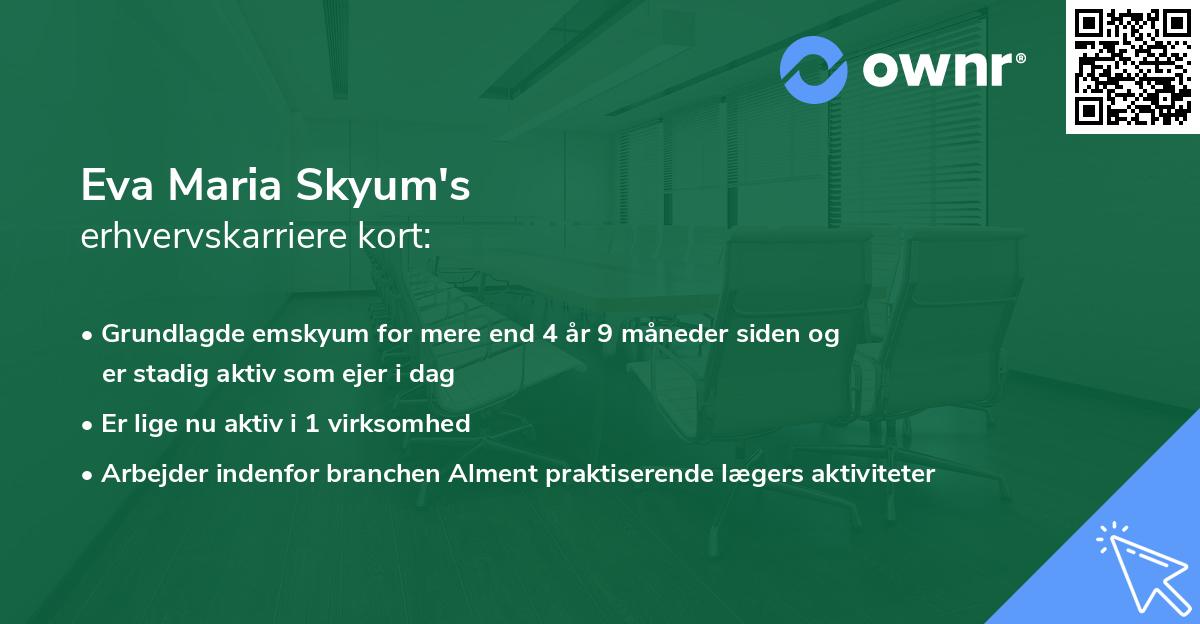 Eva Maria Skyum's erhvervskarriere kort
