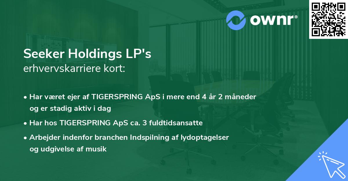 Seeker Holdings LP's erhvervskarriere kort