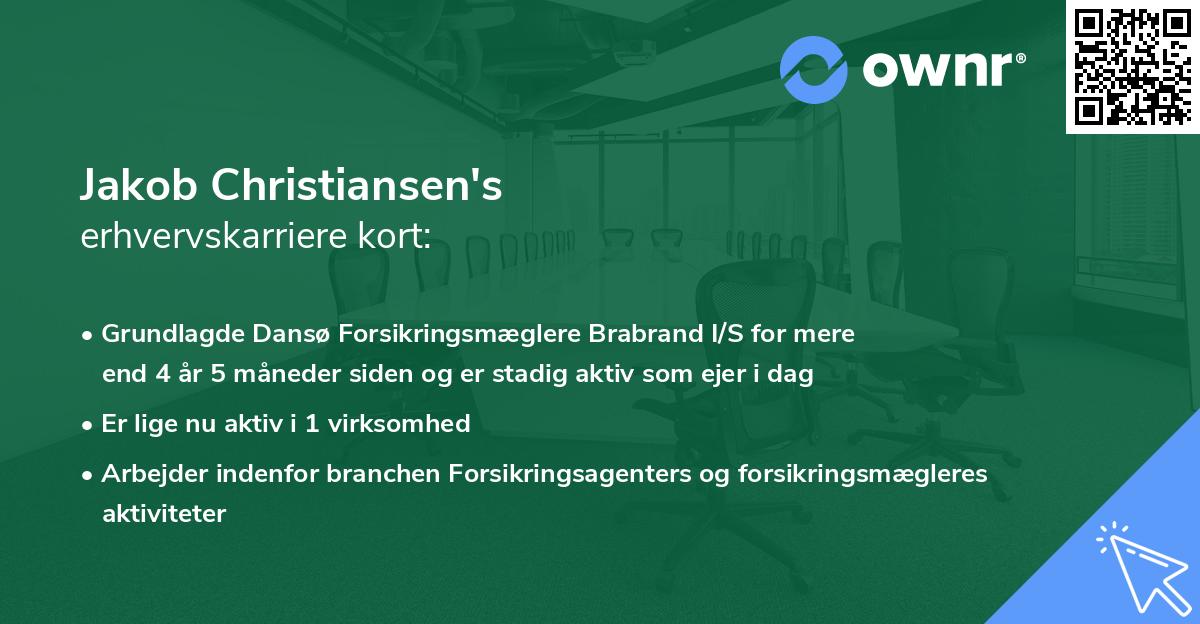 Jakob Christiansen's erhvervskarriere kort