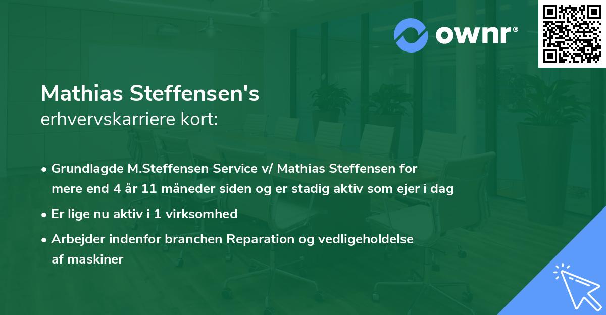 Mathias Steffensen's erhvervskarriere kort