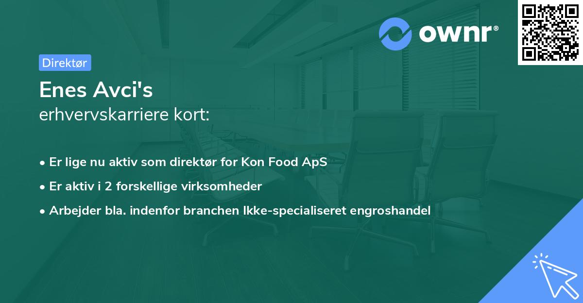 Enes Avci's erhvervskarriere kort