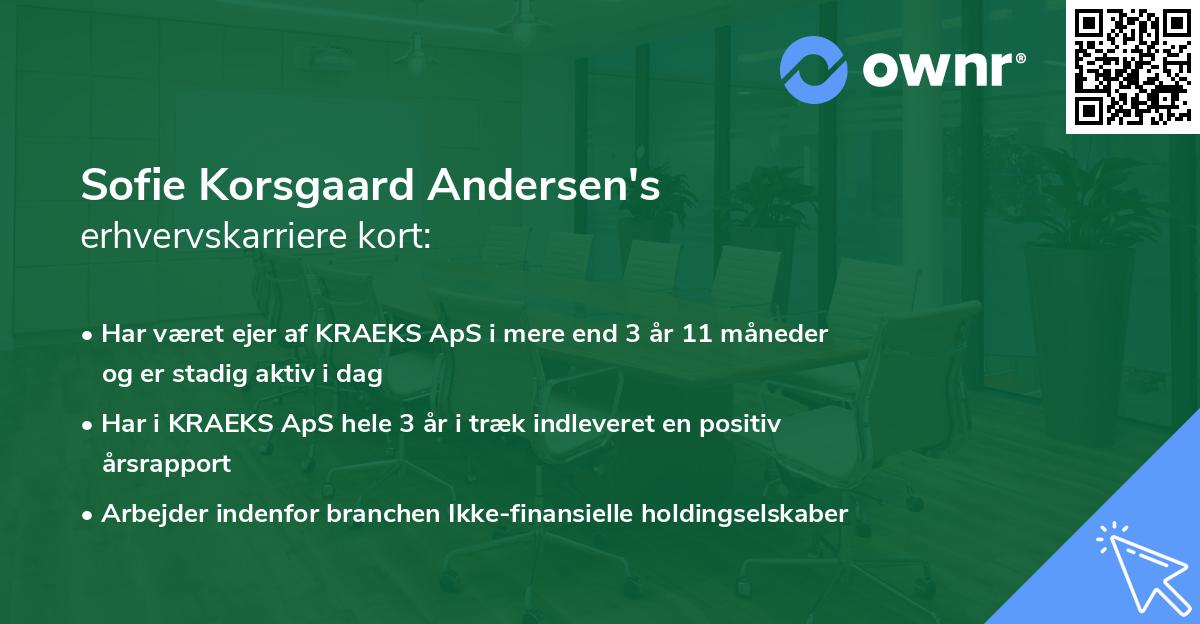 Sofie Korsgaard Andersen's erhvervskarriere kort