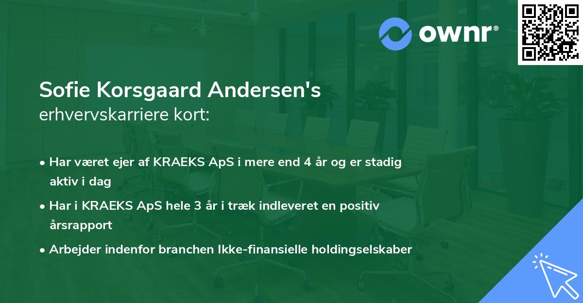 Sofie Korsgaard Andersen's erhvervskarriere kort