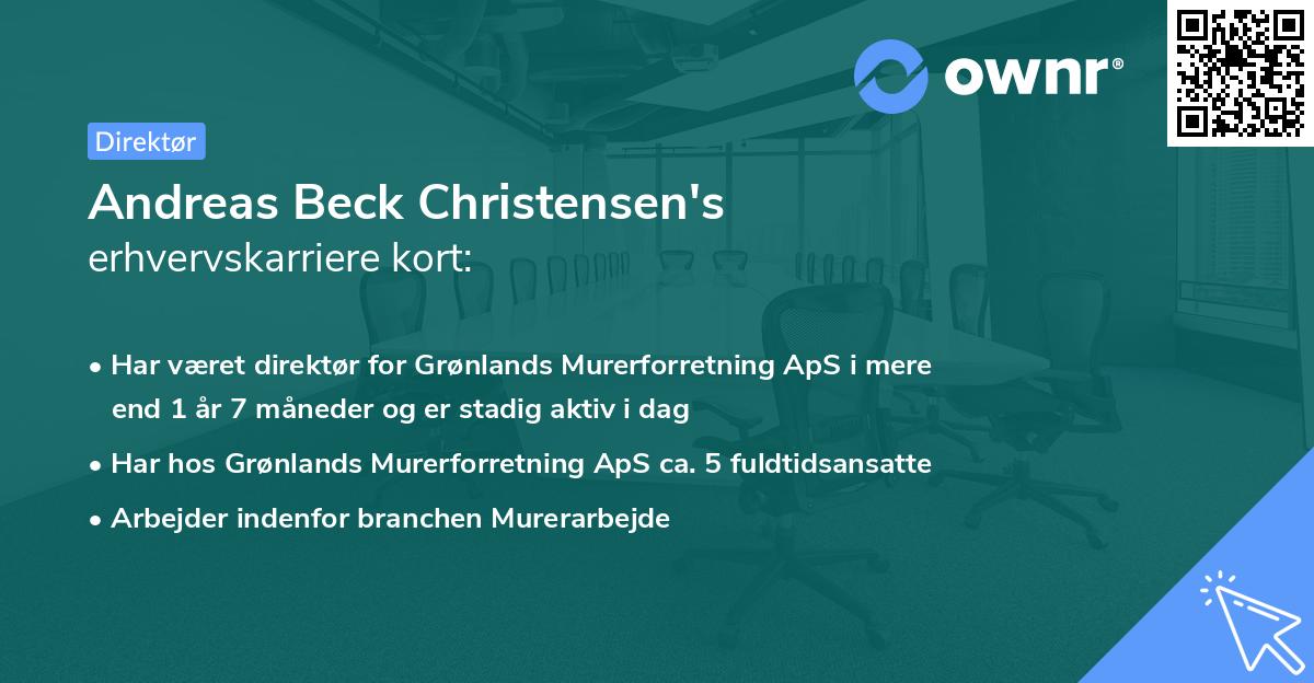 Andreas Beck Christensen's erhvervskarriere kort