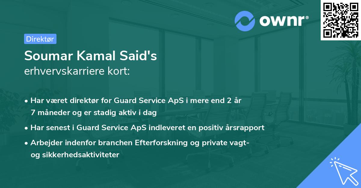 Soumar Kamal Said's erhvervskarriere kort