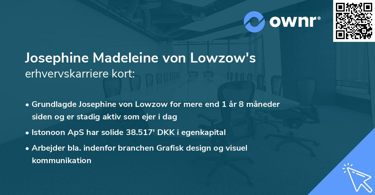 Josephine Madeleine von Lowzow's erhvervskarriere kort