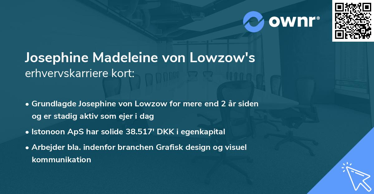 Josephine Madeleine von Lowzow's erhvervskarriere kort