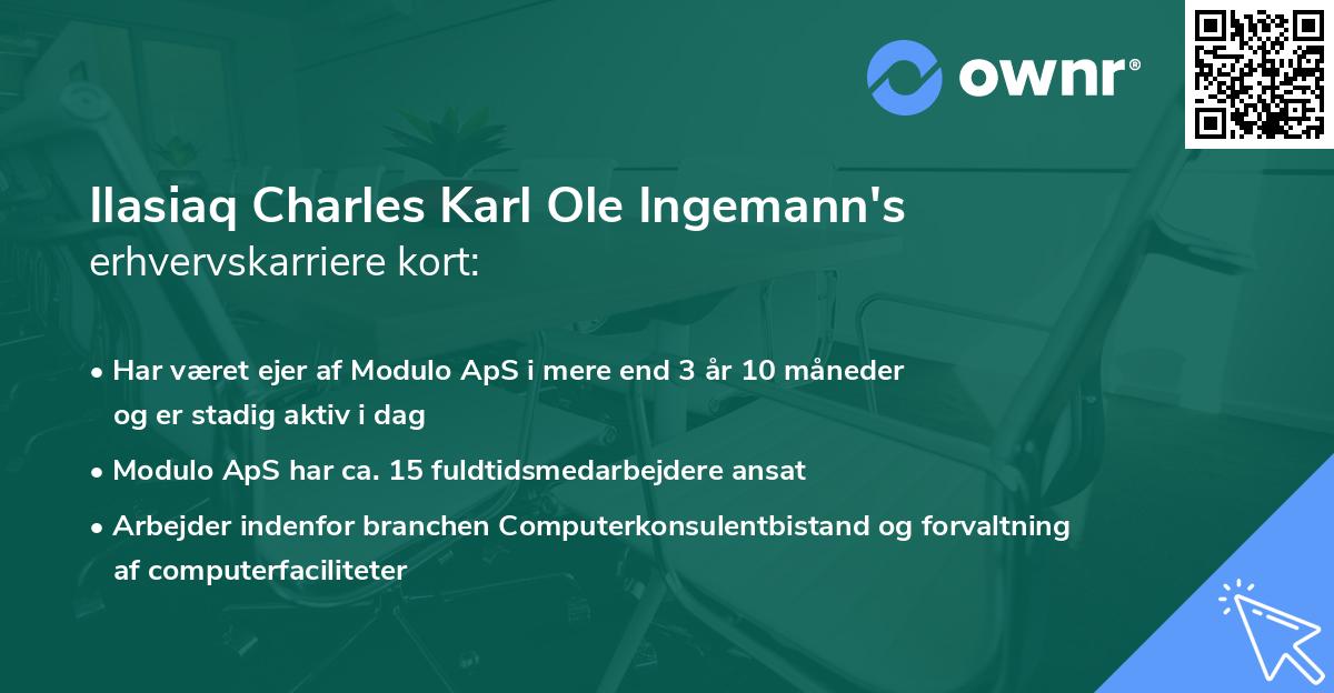 Ilasiaq Charles Karl Ole Ingemann's erhvervskarriere kort