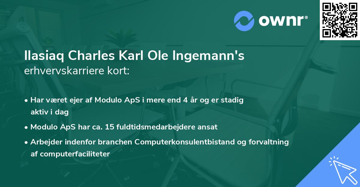 Ilasiaq Charles Karl Ole Ingemann's erhvervskarriere kort