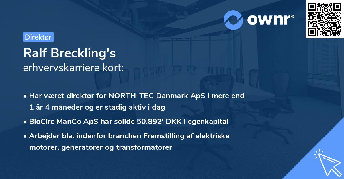 Ralf Breckling's erhvervskarriere kort