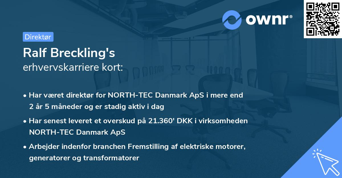 Ralf Breckling's erhvervskarriere kort