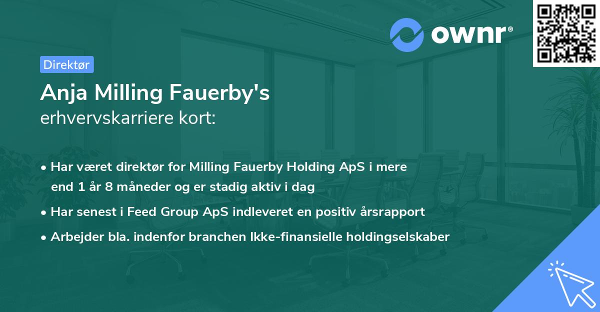 Anja Milling Fauerby's erhvervskarriere kort