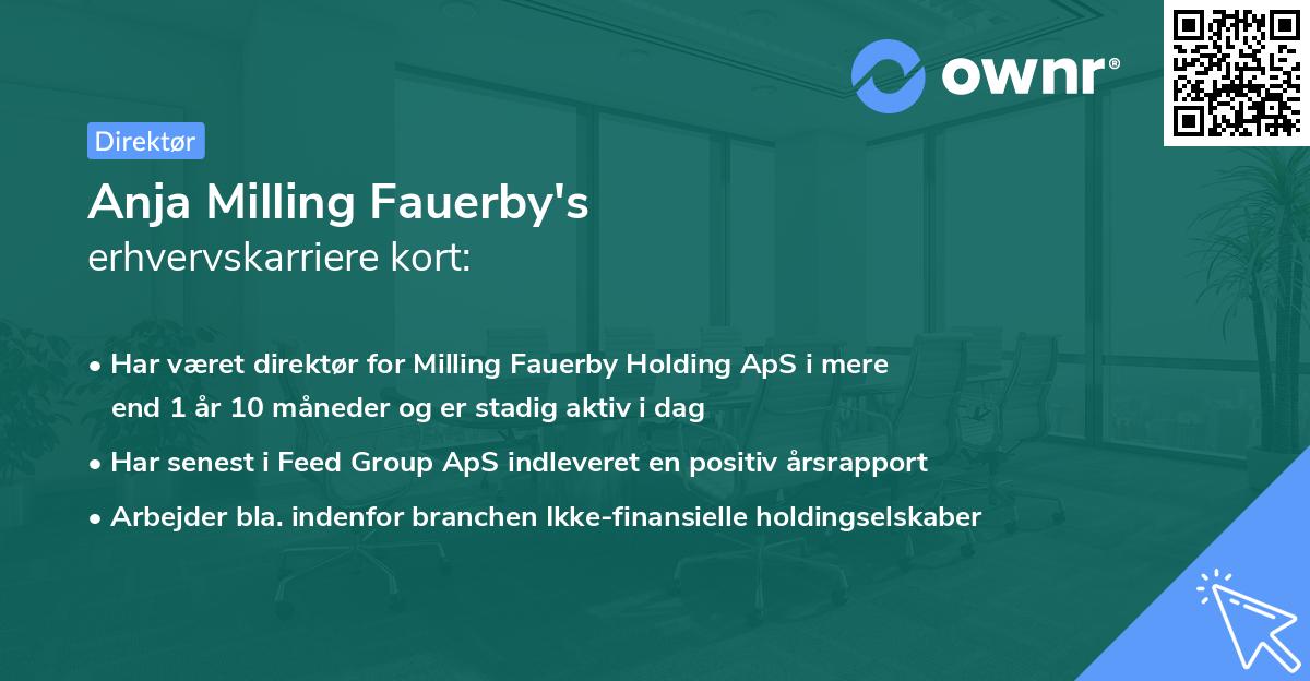 Anja Milling Fauerby's erhvervskarriere kort