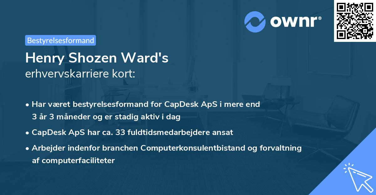 Henry Shozen Ward's erhvervskarriere kort