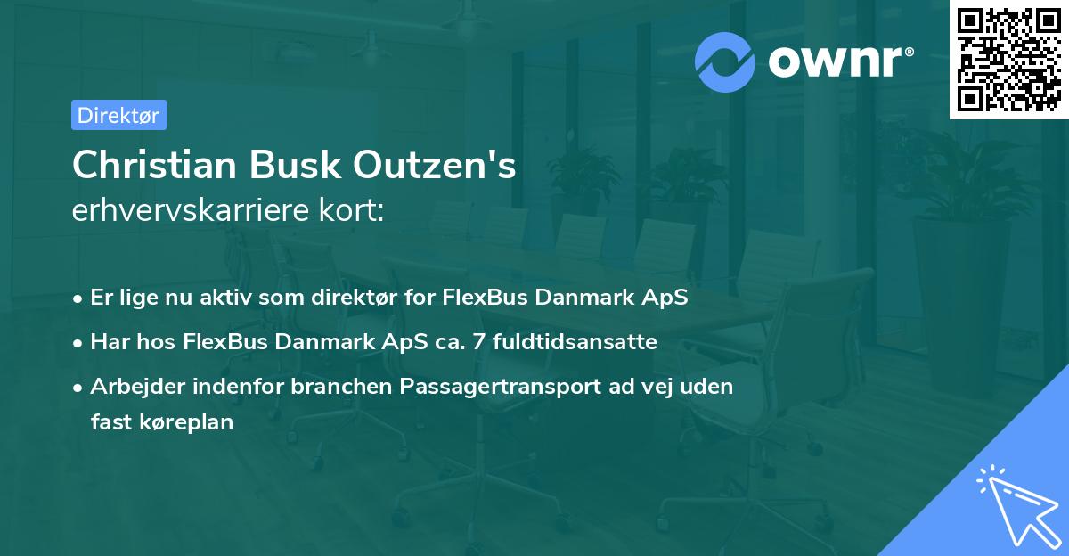 Christian Busk Outzen's erhvervskarriere kort