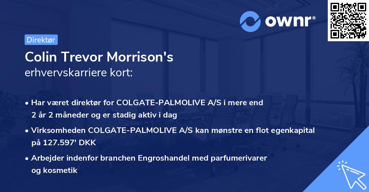 Colin Trevor Morrison's erhvervskarriere kort