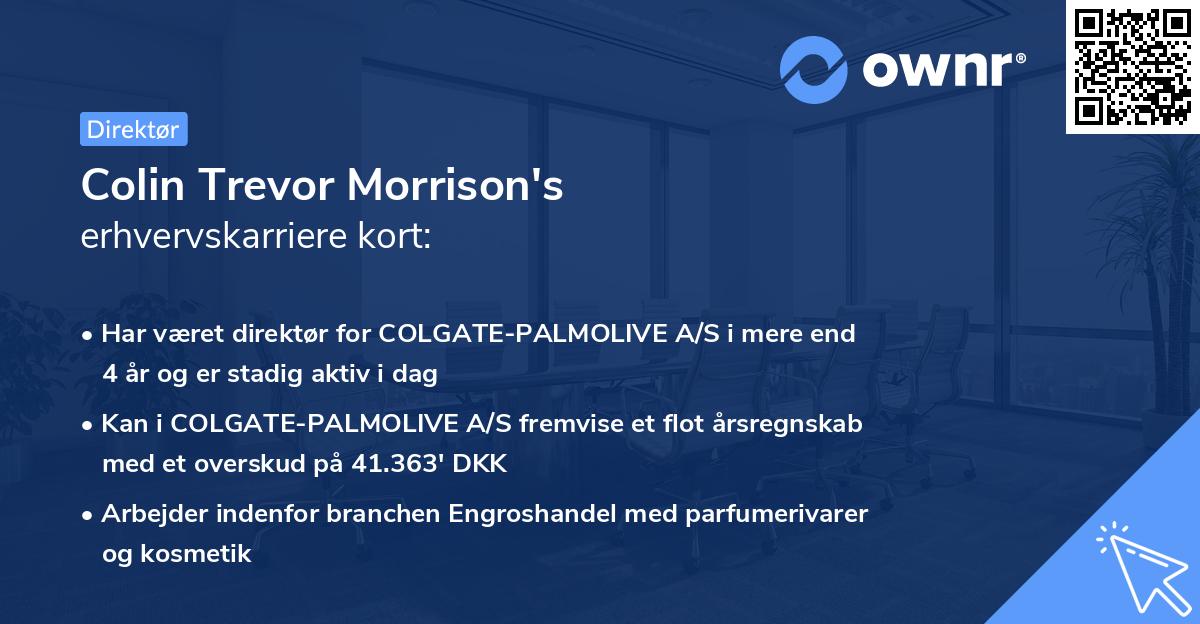 Colin Trevor Morrison's erhvervskarriere kort