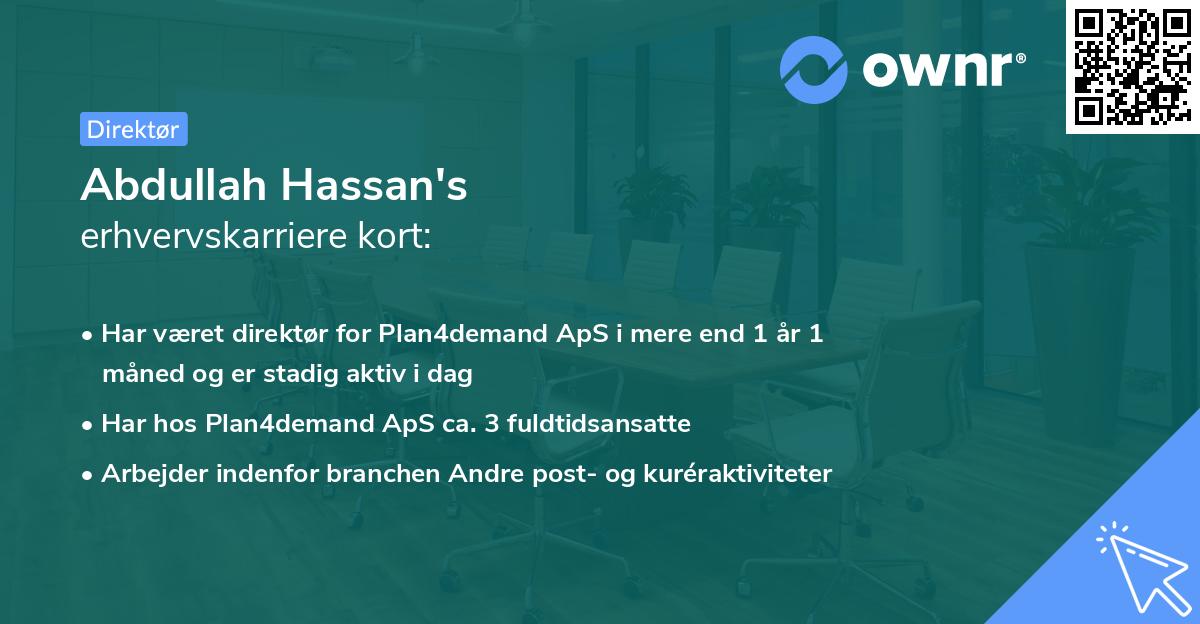 Abdullah Hassan's erhvervskarriere kort
