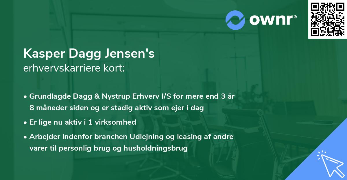 Kasper Dagg Jensen's erhvervskarriere kort