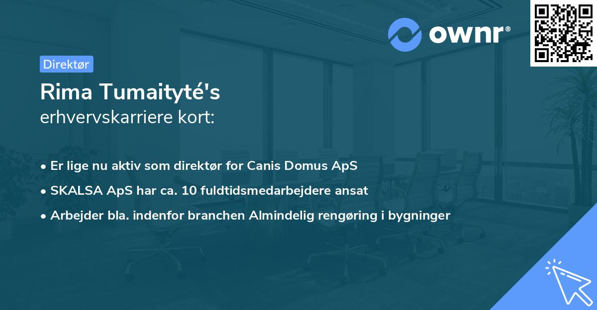 Rima Tumaityté's erhvervskarriere kort