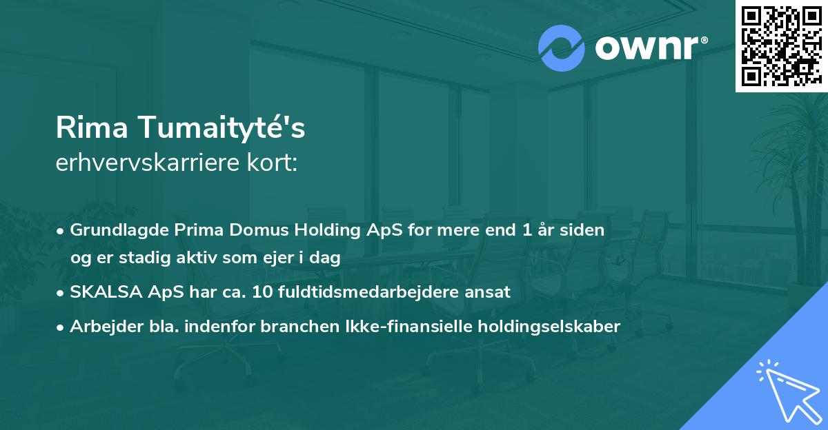 Rima Tumaityté's erhvervskarriere kort