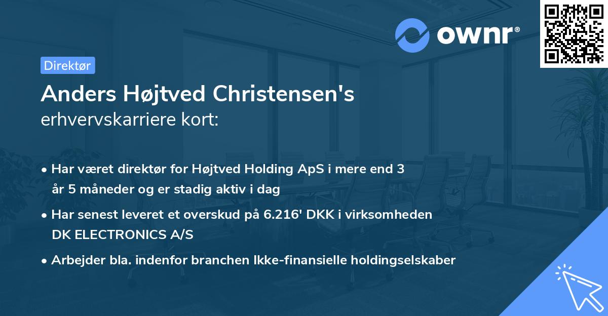 Anders Højtved Christensen's erhvervskarriere kort