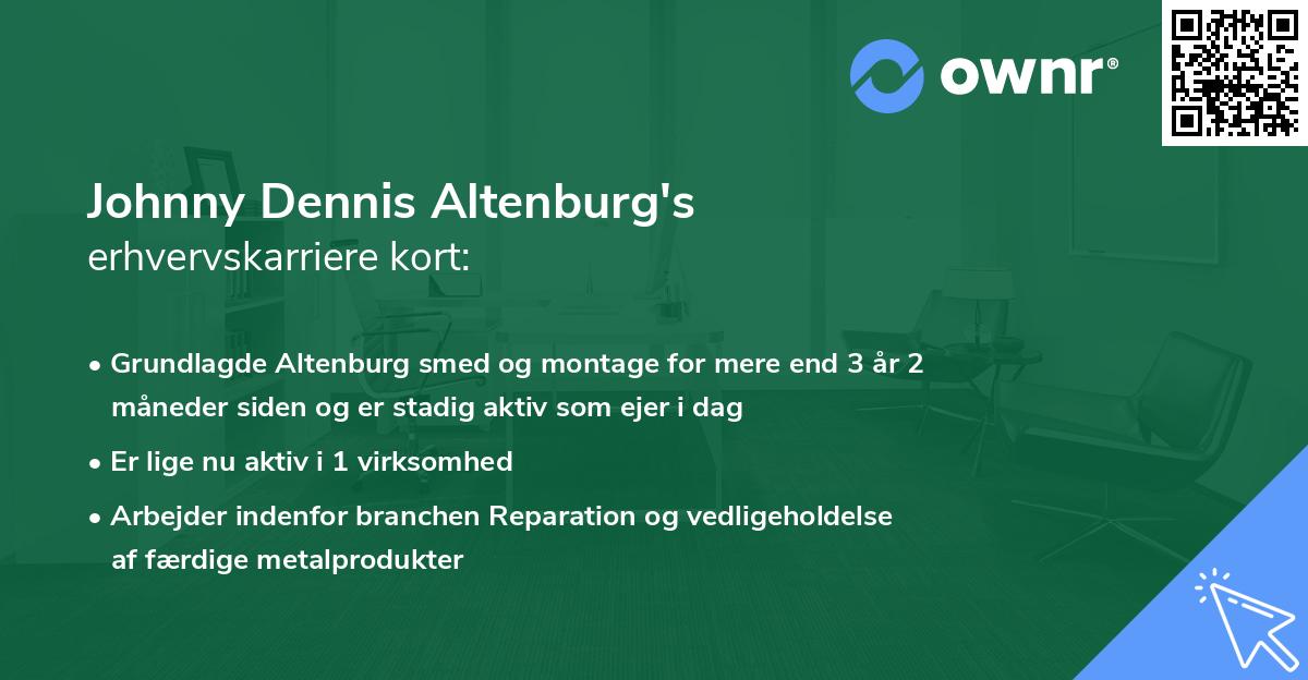 Johnny Dennis Altenburg's erhvervskarriere kort