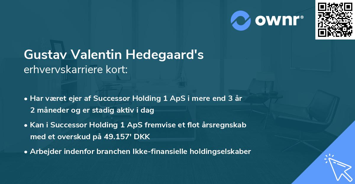 Gustav Valentin Hedegaard's erhvervskarriere kort