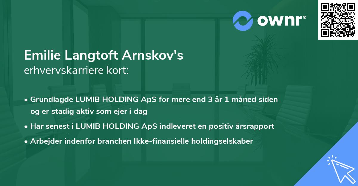 Emilie Langtoft Arnskov's erhvervskarriere kort